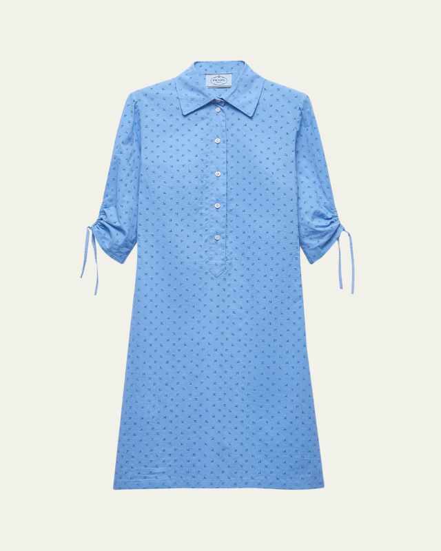 Sangallo Floral 3/4-Sleeve Day Shirtdress